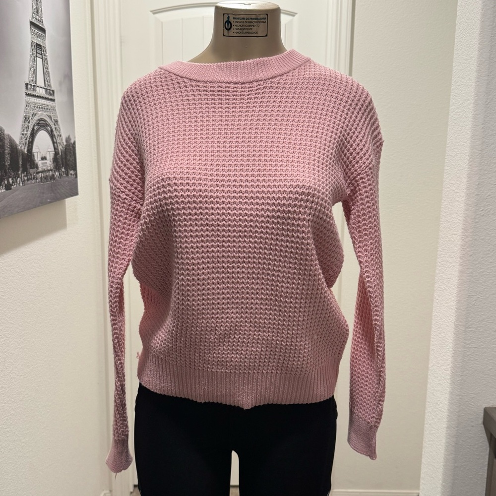 Time and Tru Pink Crew Neck Sweater